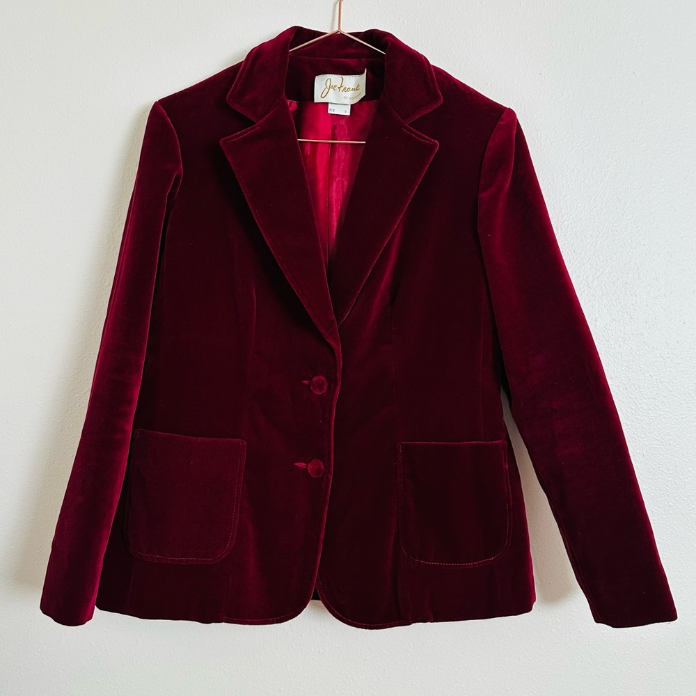 Vintage Joe Frank Burgundy Velvet Blazer - Picture 5 of 9